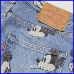 LEVI'S x DISNEY Mickey Mouse 501 Premium BIG E Mens Jeans Blue Straight W29 L27 LEVI'S x DISNEY Mickey Mouse 501 Premium BIG E Mens Jeans Blue Straight W29 L27
