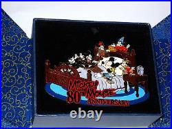 LE Disney Pin SUPER JUMBOMickey Anniversary Steamboat Willie Sorcerer Hat RARE