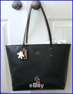 LTD ED ORIGINAL Coach x DISNEY Mickey Mouse City Tote in BLACK Red Lining NWOT