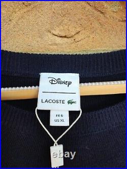 Lacoste x Disney Mickey Mouse Embroidered interlock Wool sweater Size XL BNWT
