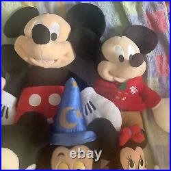 Large Job Lot Of Mickey Mouse Plush Soft Toys Fantasia Walt Disney Official Toys