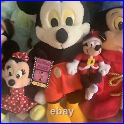 Large Job Lot Of Mickey Mouse Plush Soft Toys Fantasia Walt Disney Official Toys