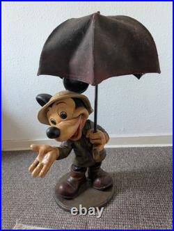Large Mickey Mouse Umbrella Safari Statue Disney Vintage