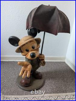Large Mickey Mouse Umbrella Safari Statue Disney Vintage
