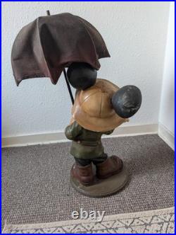 Large Mickey Mouse Umbrella Safari Statue Disney Vintage