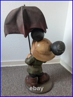 Large Mickey Mouse Umbrella Safari Statue Disney Vintage