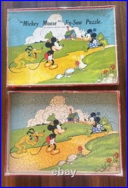 Large Walt Disney Mickey Mouse Chad Valley Wooden Jigsaw Puzzle Complete V Rare