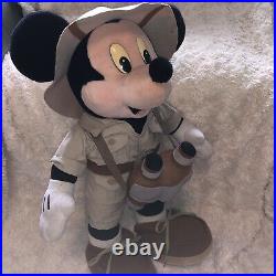 Large Walt Disney World Mickey Mouse Safari Explorer & Binoculars Soft Plush Toy