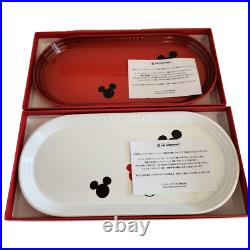 Le Creuset Disney Mickey Mouse Oblong plate Cherry red & White Dish set of 2