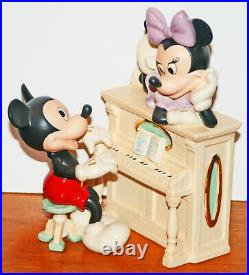 Lenox Figurine Walt Disney Mickey's Musical Melody Minnie Mouse Piano 2 Pieces