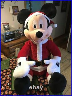 Life Size Animated Mickey Mouse Singing Santa Gemmy Disney Christmas Prop Grinch