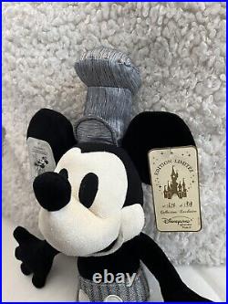 Limited Edition 1634/1918 Mickey Mouse In Steamboat Willie Soft Toy Disneyland