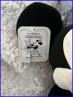 Limited Edition 1634/1918 Mickey Mouse In Steamboat Willie Soft Toy Disneyland