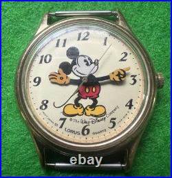 Lorus Seiko Disney Mickey Mouse Watch Quartz Japan V515-6000 A1 gold tone