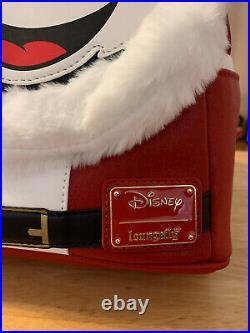 Loungefly Disney Glitter Mickey Mouse Santa Cosplay Mini Backpack NWT
