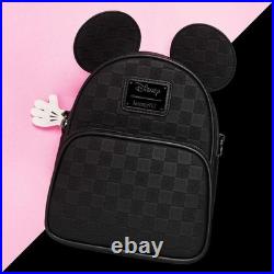 Loungefly Disney Mickey Mouse Black Checked Convertible Crossbody New With Tags