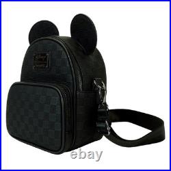 Loungefly Disney Mickey Mouse Black Checked Convertible Crossbody New With Tags