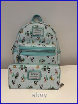 Loungefly Disney Mickey Mouse Christmas Festive Backpack Donald Duck Goofy NEW