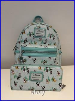 Loungefly Disney Mickey Mouse Christmas Festive Backpack Donald Duck Goofy NEW