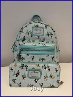 Loungefly Disney Mickey Mouse Christmas Festive Backpack Donald Duck Goofy NEW