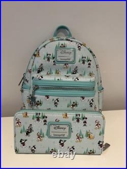 Loungefly Disney Mickey Mouse Christmas Festive Backpack Donald Duck Goofy NEW
