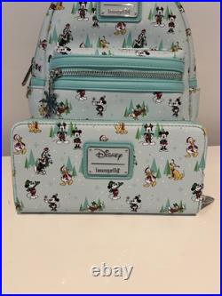 Loungefly Disney Mickey Mouse Christmas Festive Backpack Donald Duck Goofy NEW