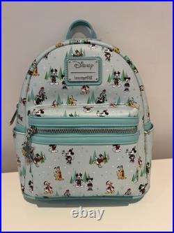 Loungefly Disney Mickey Mouse Christmas Festive Backpack Donald Duck Goofy NEW