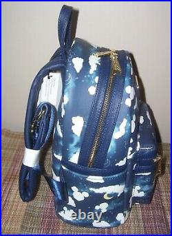 Loungefly Disney Mickey Mouse Clouds & Moon Mini Backpack Bag NEW