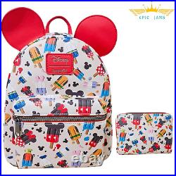 Loungefly Disney Mickey Mouse & Friends Popsicle Mini Backpack Set New