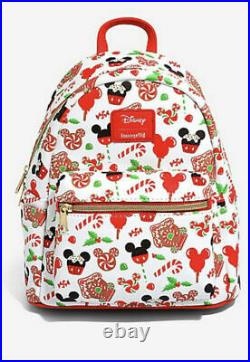 Loungefly Disney Mickey Mouse Holiday Treats Mini Backpack And Cardholder Set