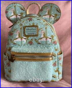 Loungefly Disney Mickey Mouse Main Attraction King Arthur Carousel Backpack Bnwt