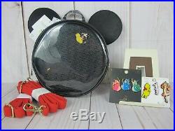 Loungefly Disney Mickey Mouse Pin Collector Mini Backpack With Pins NWT