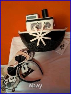 Loungefly Disney Mickey Mouse Stitch Shoppe Steamboat Willie Crossbody Bag&Ears