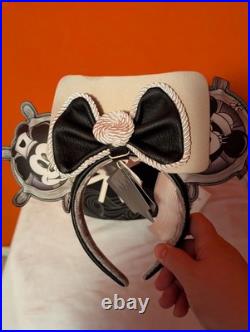 Loungefly Disney Mickey Mouse Stitch Shoppe Steamboat Willie Crossbody Bag&Ears