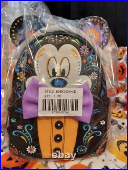 Loungefly Disney Mickey Mouse Sugar Skull exclusive Mini Backpack Bag