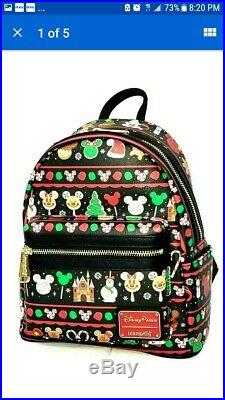 Loungefly Disney Parks Mickey Mouse Holiday Park Snacks Festive Mini Backpack