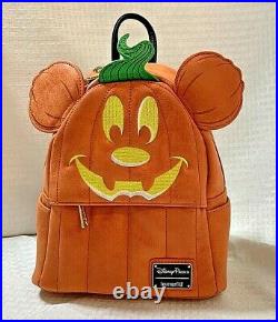 Loungefly Disney Parks Mickey Mouse Pumpkin Mini Backpack Halloween Purse Bag