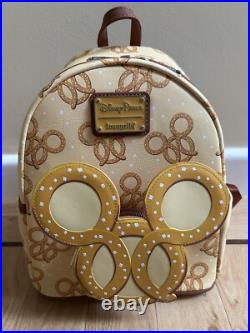 Loungefly Disney Parks Minnie Mickey Mouse Scented Pretzel Snack Food Backpack