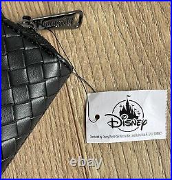 Loungefly Disney Parks Wallet Purse Mickey Mouse Ears Black Woven Faux Leather