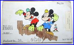 MICKEY MOUSE NEPHEWS 1950's WALT DISNEY ORIGINAL drawing cel PAINTING for BOOK