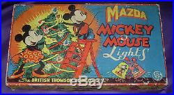Mazda Mickey Mouse Christmas Lights Large 12-light Box Only Disney 1930's