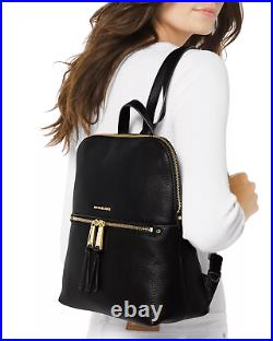 Michael Kors Rhea Medium Slim Black Pebble Leather Backpack SEALED PACKAGE