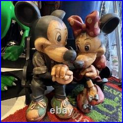 Mickey Mouse And Minnie Mouse Sitting Down Rare Statue Disney Collectible