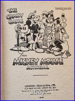 Mickey Mouse Annual 1939 (published 1938). Vintage Disney