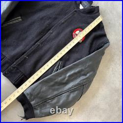 Mickey Mouse Club Letterman Jacket Mens XL Disney Embroidered Bomber, Black
