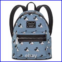 Mickey Mouse Denim Mini Backpack by Disney & Loungefly SEALED PACKAGE