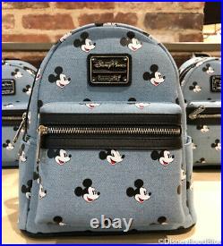 Mickey Mouse Denim Mini Backpack by Disney & Loungefly SEALED PACKAGE