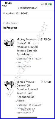 Mickey Mouse Disney 100 Premium Limited Release Ears Headband Sold Out New