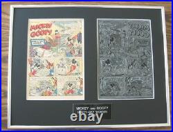 Mickey Mouse & Goofy 1956 10 Page Disney Comic Printing Plates Vintage Boxing
