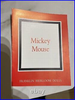 Mickey Mouse Heirloom Doll By Franklin Mint, Porcelain Head, Hands and Feet